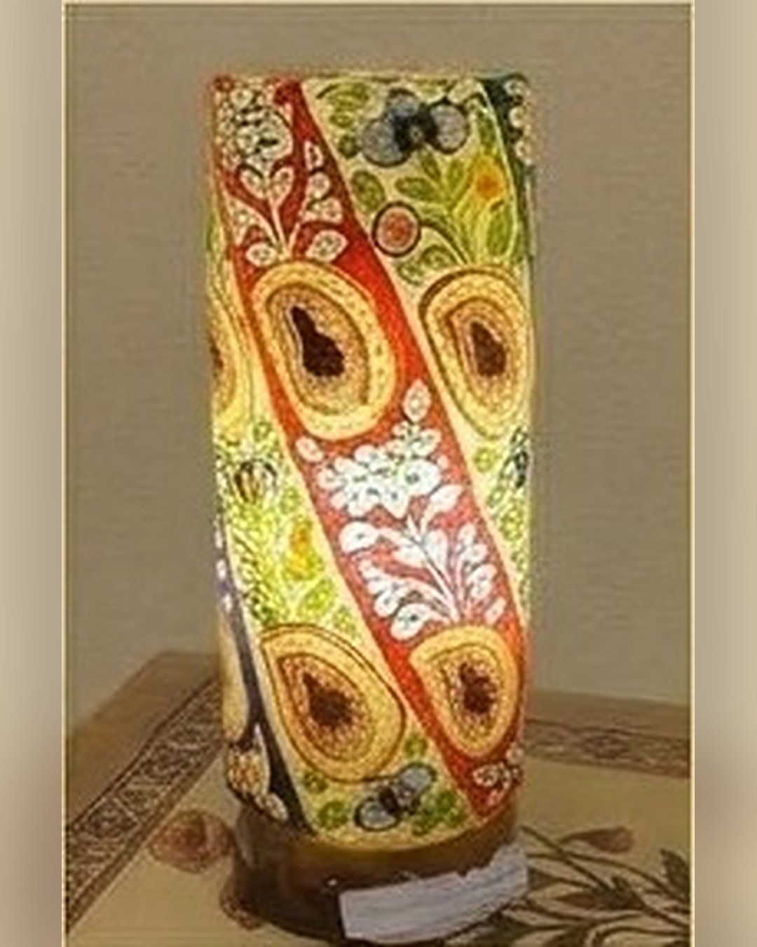 Camel Skin Lamp – Red & Yellow Paisley – SMT-0465