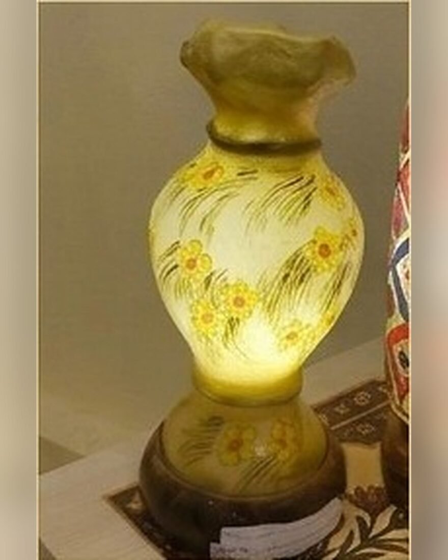 Camel Skin Lamp – Yellow Floral Vase – SMT-0464