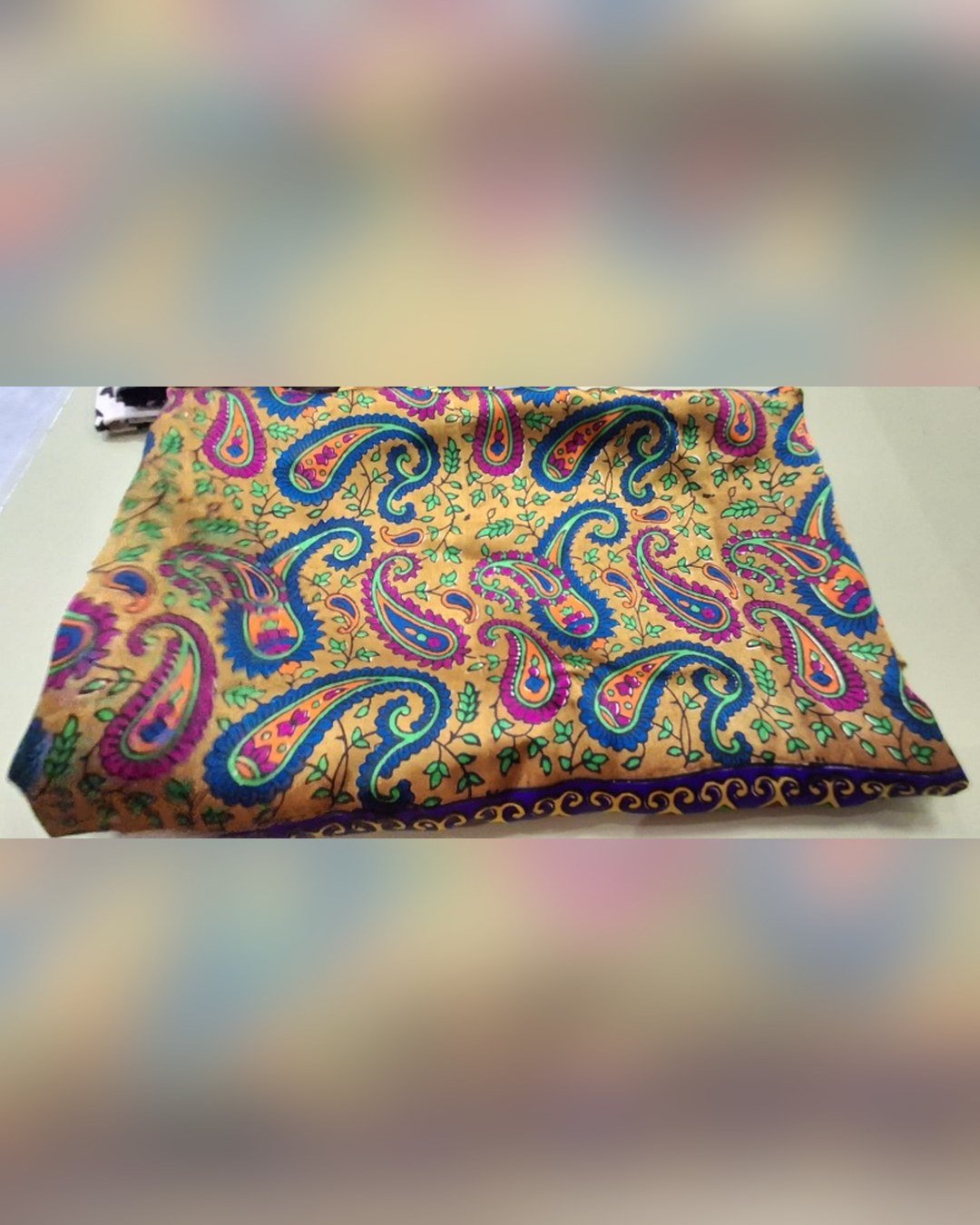Hand Block Printed Chamoz Silk Dupatta – SMT-EH-480