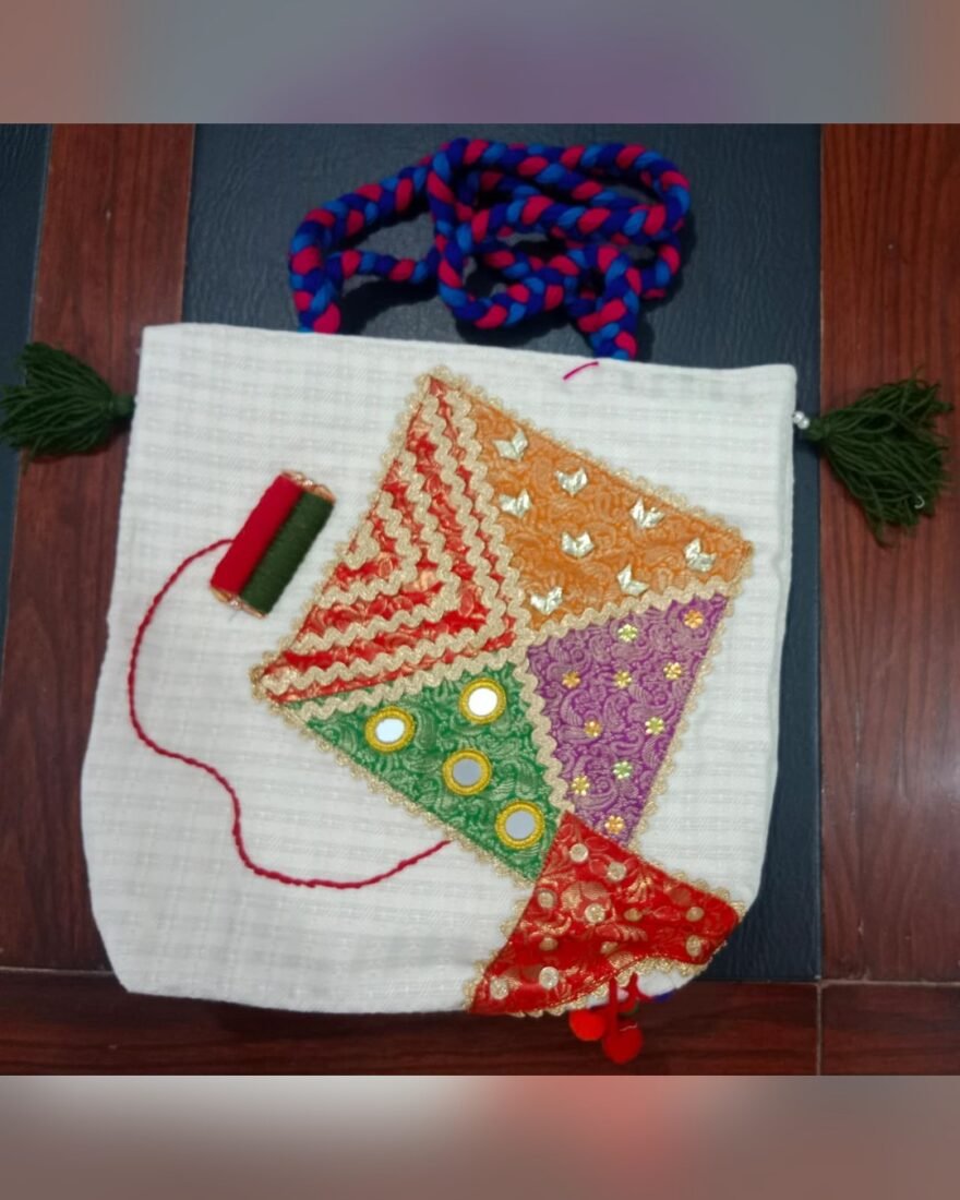 Jute Hand Bag – Kite Patchwork – SMT-EH-436