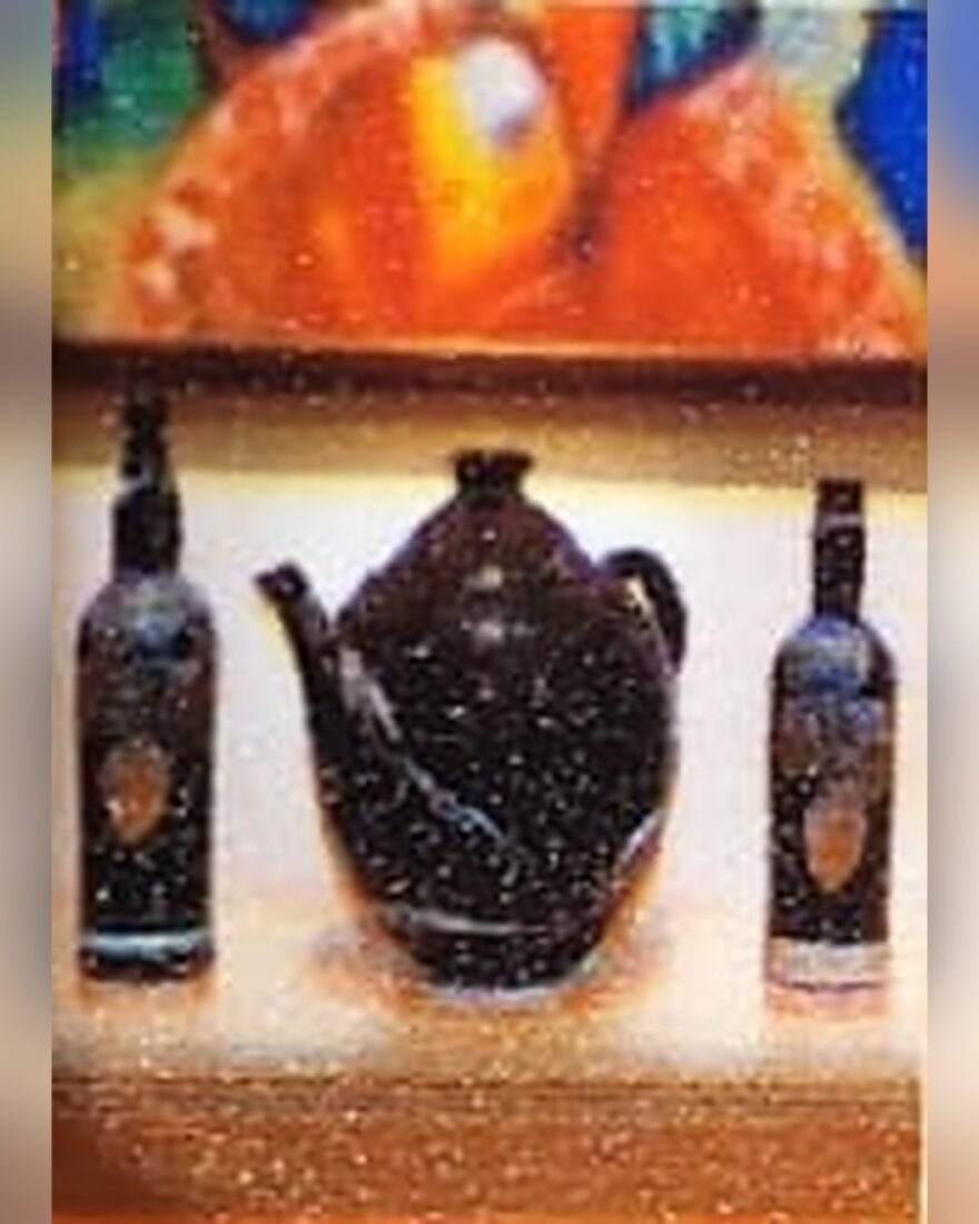 Mystic Onyx & Silver Leaf Pottery Set (3 Piece) – SMT-0473