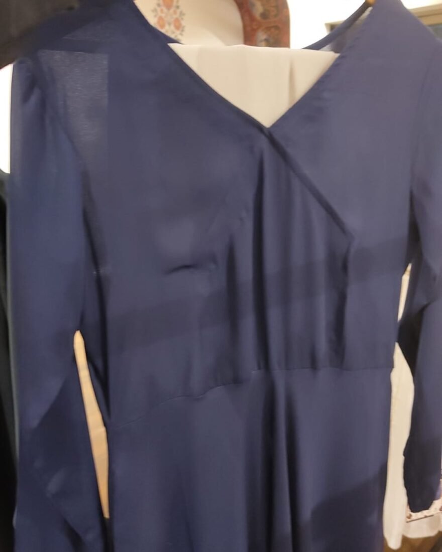 Purple Abaya (3 Piece) – Wrap V-Neck – SMT-0474
