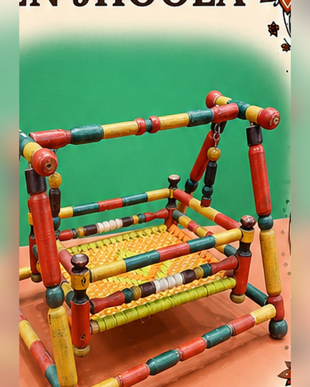 Traditional Rotating Wooden Jhoola – SMT-EH-478