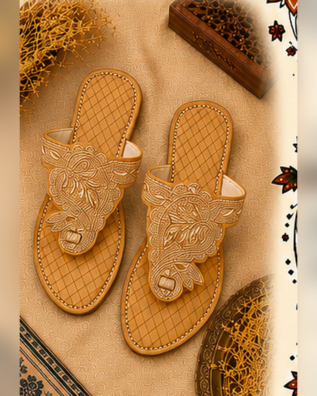Zari Chappal (Golden) – SMT-EH-427